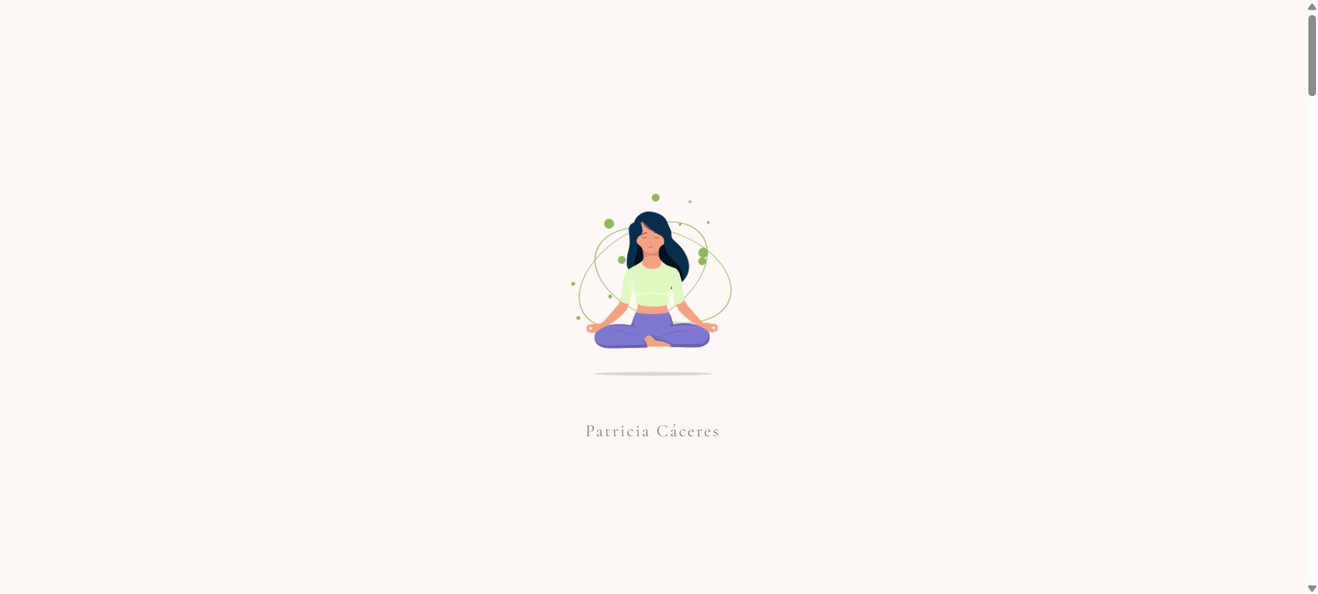 Sitio web de Patricia Cáceres Spa mostrando una interfaz elegante con tonos cálidos y tipografía serena